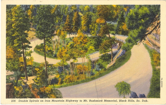 Double Spirals on Iron Mountain Highway to Mt. Rushmore Memorial, Black Hills, SD - Carey's Emporium