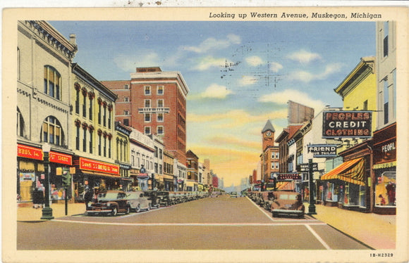 Looking up Western Avenue, Muskegon, MI - Carey's Emporium