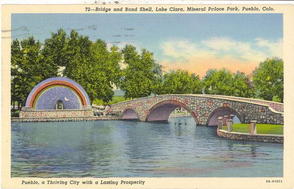 Bridge and Band Shell, Lake Clara, Pueblo, CO - Carey's Emporium
