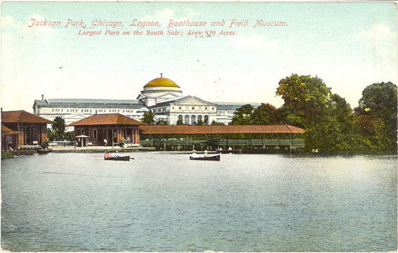 Jackson Park Lagoon, Boathouse and Field Museum, Chicago, IL - Carey's Emporium