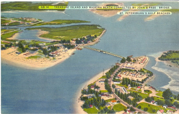 Treasure Island and Madeira Beach Connected by John's Pass Bridge, St. Petersburg, FL - Carey's Emporium