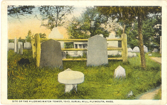 Site of the Pilgrims Watch Tower, 1643, Burial Hill, Plymouth, MA - Carey's Emporium