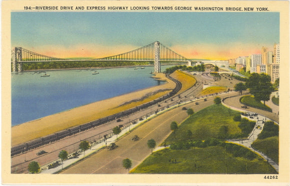 Riverside Drive and Express Highway Looking Towards George Washington Bridge, New York, NY - Carey's Emporium
