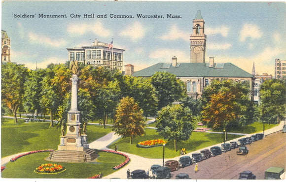 Soldiers' Monument, City Hall and Common, Worcester, MA - Carey's Emporium