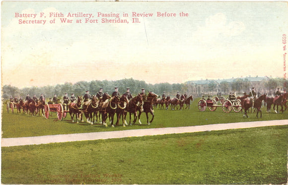 Battery F, Fifth Artillery, Passing in Review Before the Secretary of War at Fort Sheridan, IL - Carey's Emporium