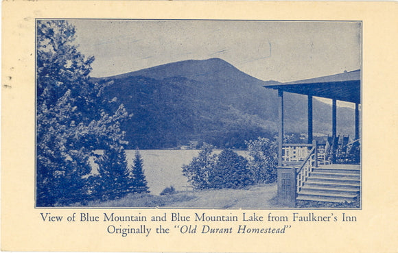 View of Blue Mountain and Blue Mountain Lake from Faulkners Inn, NY - Carey's Emporium