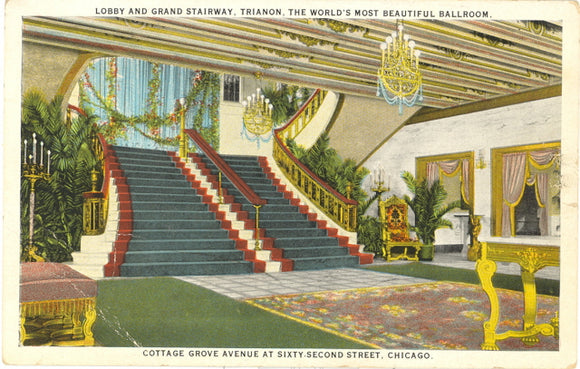 Lobby and Grand Stairway, Trianon Ballroom, Chicago, IL - Carey's Emporium
