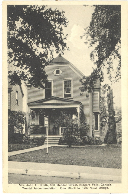 Mrs. John H. Smith, 601 Bender Street, Tourist Accommodation, Niagara Falls, Ontario - Carey's Emporium