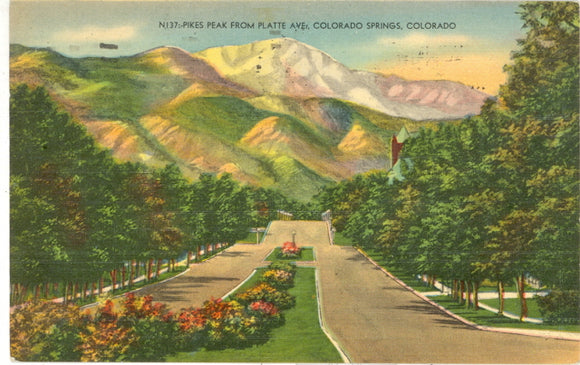 Pikes Peak from Platte Ave., Colorado Springs, CO - Carey's Emporium