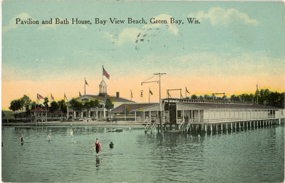 Pavilion and Bath House, Bay View Beach, Green Bay, WI - Carey's Emporium