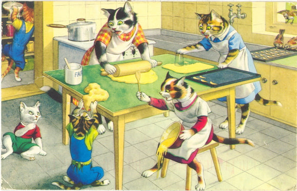 Cats Cooking in the Kitchen - Carey's Emporium