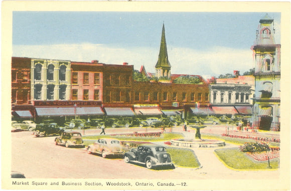 Market Square and Business Section, Woodstock, Ontario - Carey's Emporium