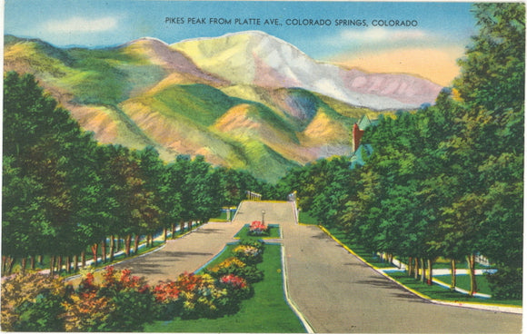 Pikes Peak from Platte Ave., Colorado Springs CO - Carey's Emporium