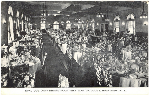 Spacious, Airy Dining Room, Sha-Wan-Ga Lodge, High View, NY - Carey's Emporium