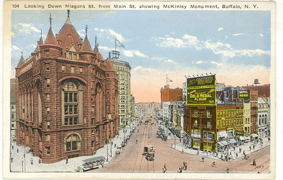 Looking Down Niagara St. from Main St. showing McKinley Monument, Buffalo, NY - Carey's Emporium