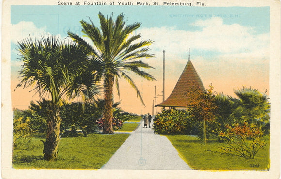 Scene at Fountain of Youth Park, St. Petersburg, FL - Carey's Emporium