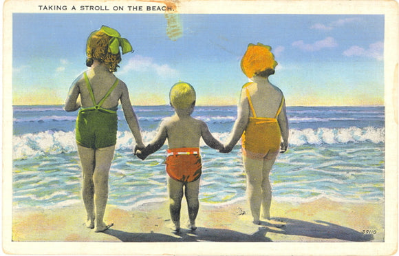Children Taking a Stroll on the Beach - Carey's Emporium