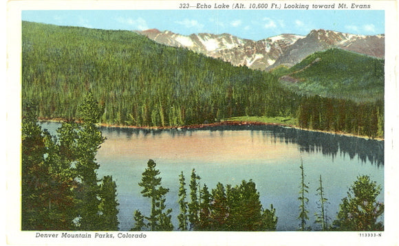Echo Lake Looking toward Mt. Evans, Denver Mountain Parks, CO - Carey's Emporium