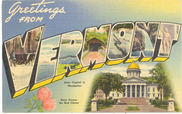 Greetings from Vermont Large Letter - Carey's Emporium