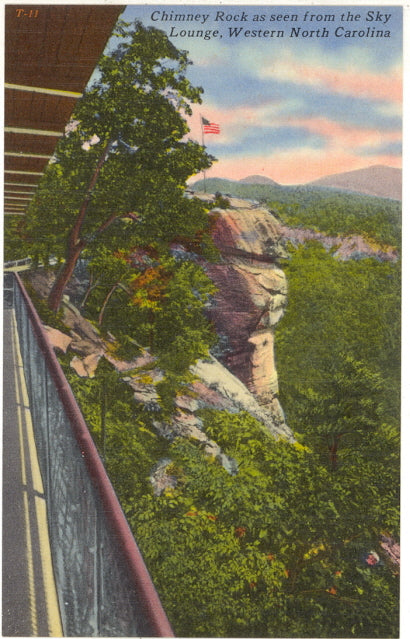 Chimney Rock as seen from the Sky Lounge, Western NC - Carey's Emporium