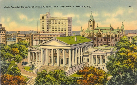 State Capitol Square, showing Capitol and City Hall, Richmond, VA - Carey's Emporium