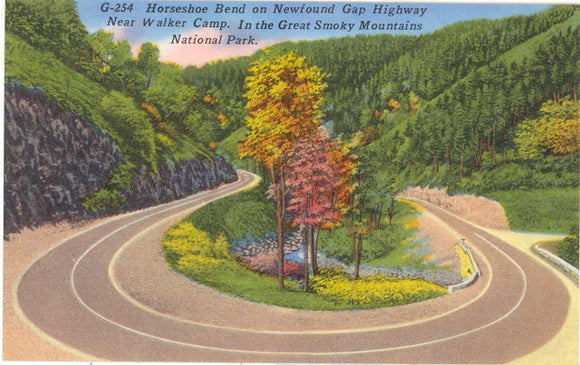 Horseshoe Bend on Newfound Gap Highway Near Walker Camp,  In The Great Smoky Mountains National Park - Carey's Emporium