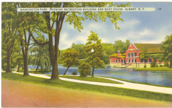 Washington Park, Showing Recreation Building and Boat House, Albany, NY - Carey's Emporium