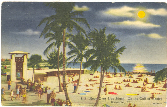 Moon Over Lido Beach, Sarasota, FL - Carey's Emporium