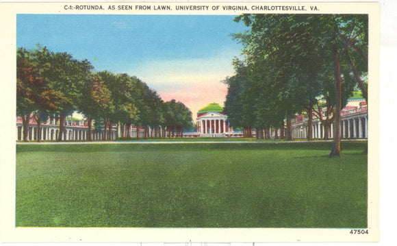 Rotunda, as Seen From Lawn, University of Virginia, Charlottesville, VA - Carey's Emporium