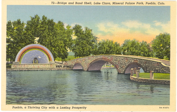 Bridge and Band Shell, Lake Clara, Pueblo, CO - Carey's Emporium