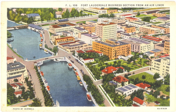 Fort Lauderdale Business Section from an Air Liner, Fort Lauderdale, FL - Carey's Emporium