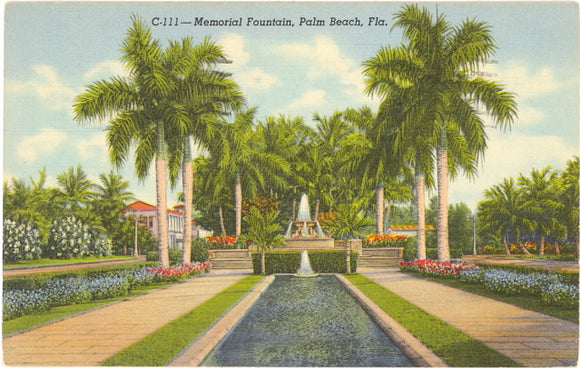 Memorial Fountain, Palm Beach, FL - Carey's Emporium