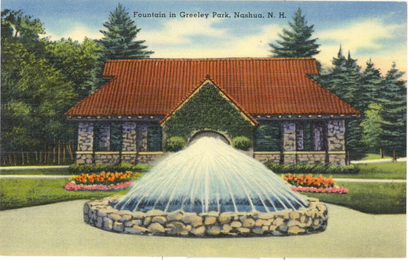 Fountain in Greeley Park, Nashua, NH - Carey's Emporium