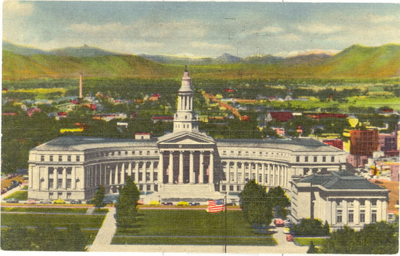 Panorama of the City and County Building and Portion of the Civic Center from the Capitol Dome, Denver, CO - Carey's Emporium
