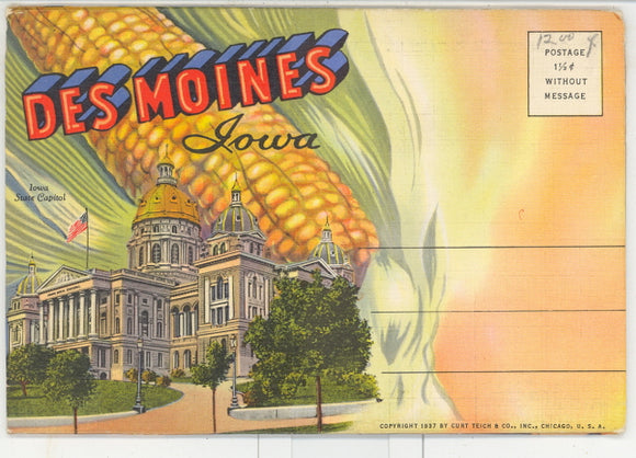 Des Moines, IA Souvenir Folder - Carey's Emporium