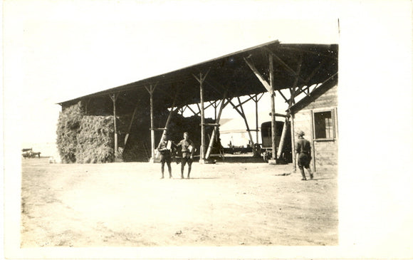 Soldiers in Front of Threshing Barn WWI - Carey's Emporium