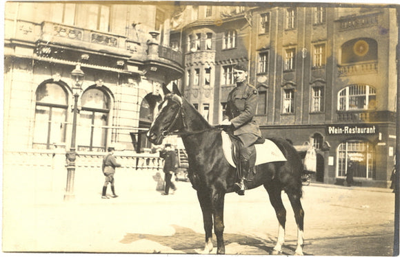 Soldier in Uniform on Horseback WWI - Carey's Emporium