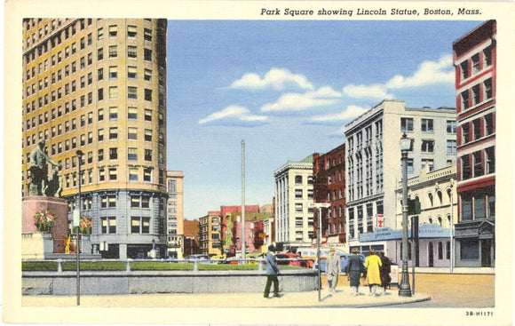 Park Square showing Lincoln Statue, Boston, MA - Carey's Emporium