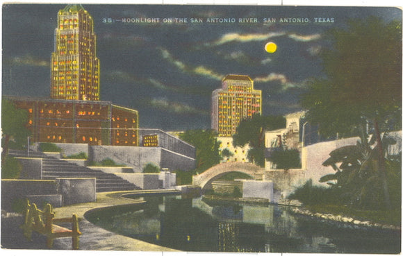 Moonlight on the San Antonio River, San Antonio, TX - Carey's Emporium
