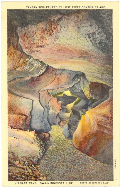 Cavern Sculptured by Lost River Centuries Ago, Niagara Cave, Iowa-Minnesota Line, Harmony, MN - Carey's Emporium