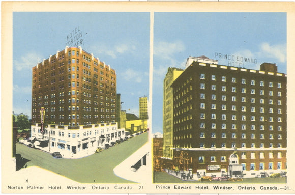 Norton Palmer Hotel and Prince Edward Hotel, Windsor, Ontario, Canada - Carey's Emporium
