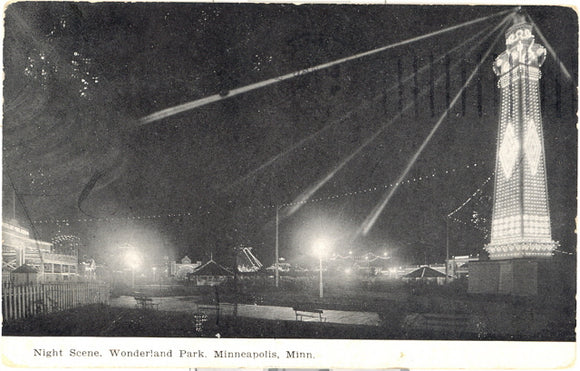 Night Scene, Wonderland Park, Minneapolis, MN - Carey's Emporium