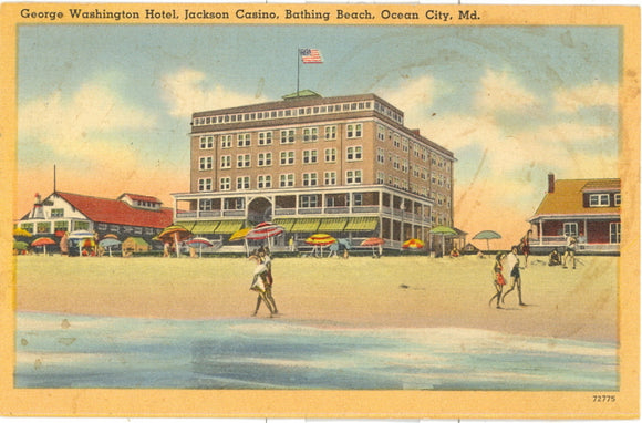 George Washington Hotel, Jackson Casino, Bathing Beach, Ocean City, MD - Carey's Emporium