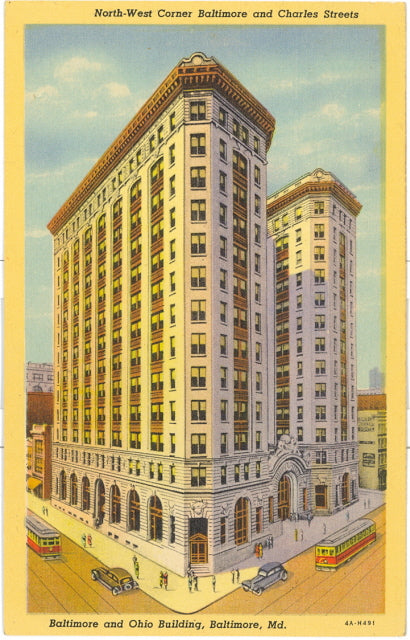 North-West Corner Baltimore and Charles Streets, Baltimore and Ohio Building, Baltimore, MD - Carey's Emporium