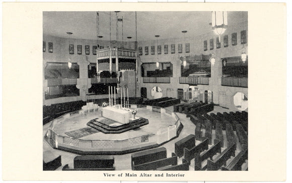 View of Main Altar and Interior, Shrine of the Little Flower, Royal Oak, MI - Carey's Emporium