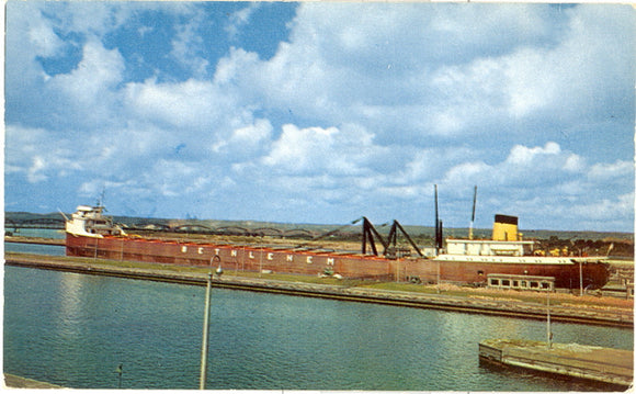 Ore Boat in the Davis Lock, Sault Ste. Marie, MI - Carey's Emporium