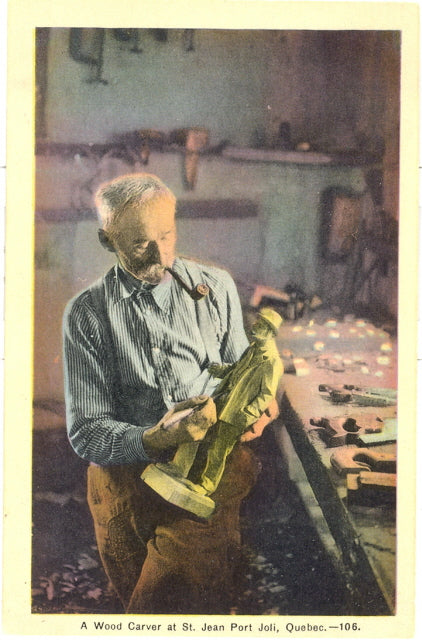 A Wood Carver at St. Jean Port Joli, Quebec - Carey's Emporium