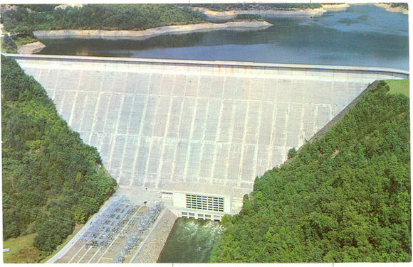 Air View of Fontana Dam and Powerhouse, NC - Carey's Emporium
