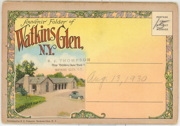 Watkins Glen, NY Souvenir Folder - Carey's Emporium