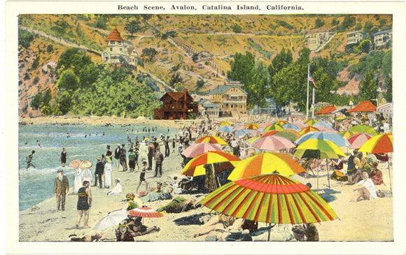 Beach Scene, Avalon, Catalina Island, CA - Carey's Emporium